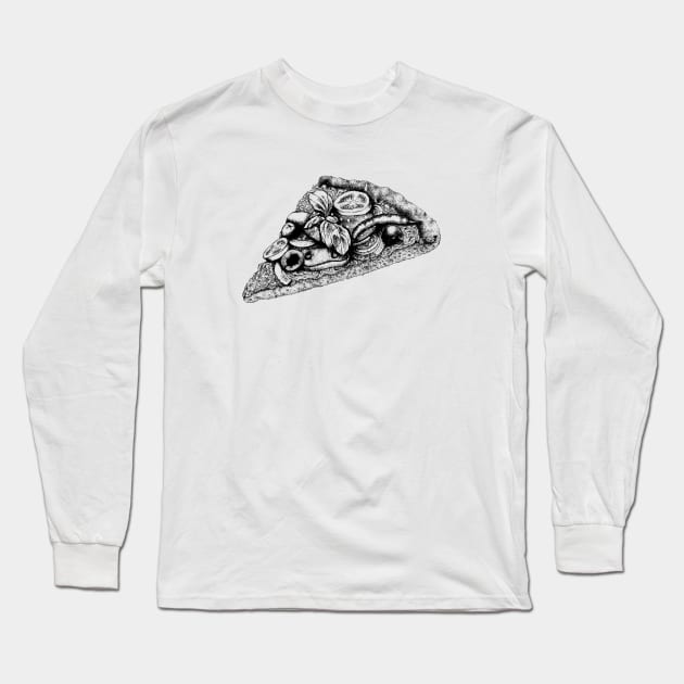 Pizza Long Sleeve T-Shirt by InkCats